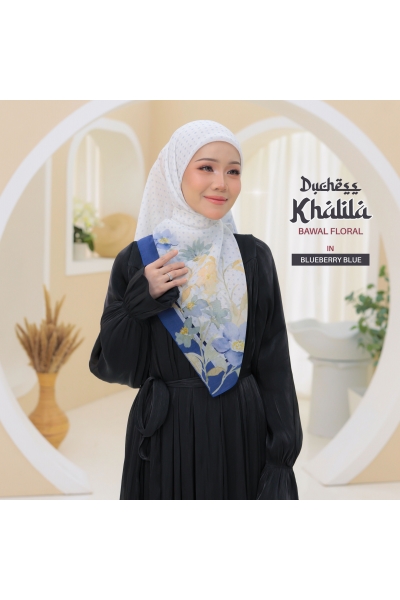 BAWAL FLORAL KHALILA - BLUEBERRY BLUE BAWAL FLORAL KHALILA - BLUEBERRY BLUE